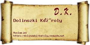 Dolinszki Károly névjegykártya