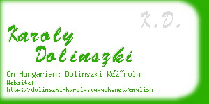 karoly dolinszki business card